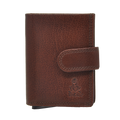 Dakar Wild Leather Credit Card Holder Metal Tube Brown