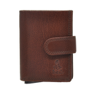 Dakar Wild Leather Credit Card Holder Metal Tube Brown