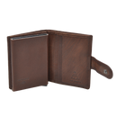 Dakar Wild Leather Credit Card Holder Metal Tube Brown