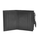 Dakar Wild Leather Slim Double Credit Card Holder 9 cc, Notes & Coins Black