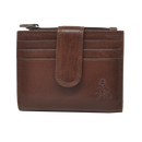 Dakar Wild Leather Slim Double Credit Card Holder 9 cc, Notes & Coins Brown