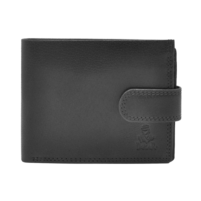Dakar Wild Leather Wallet with Tab 9cc & coins Black