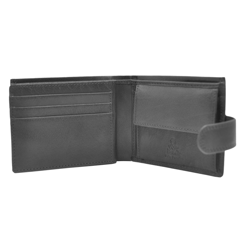 Dakar Wild Leather Wallet with Tab 9cc & coins Black