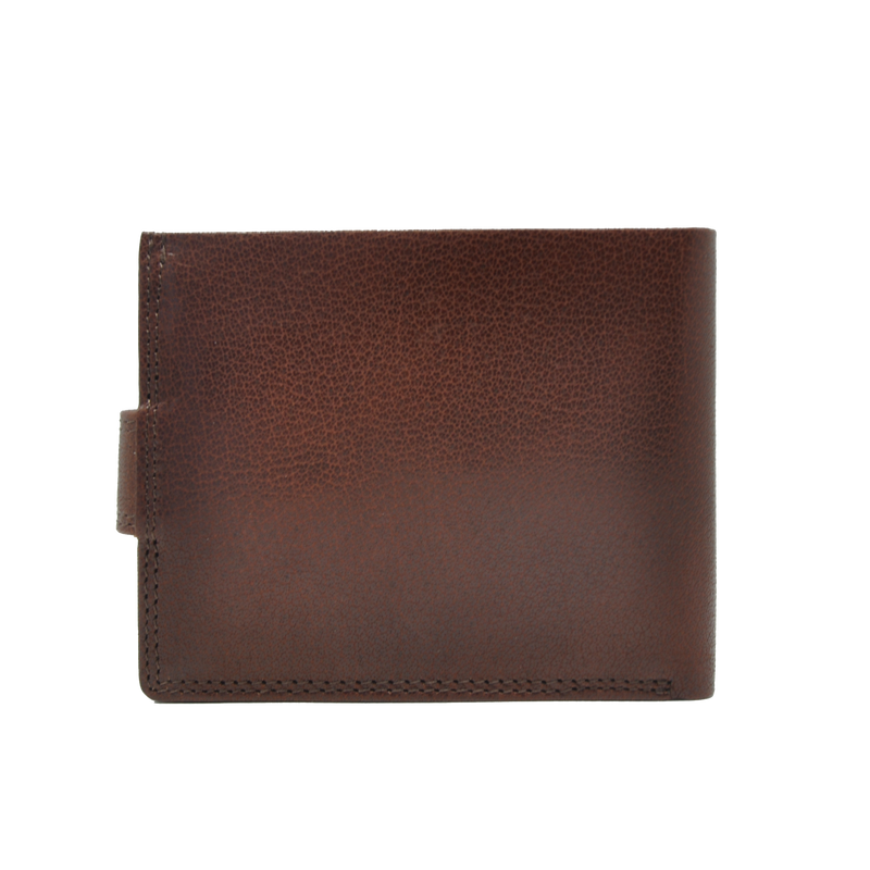 Dakar Wild Leather Wallet with Tab 9cc & coins Brown