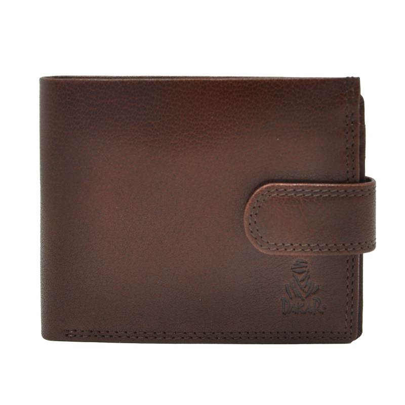 Dakar Wild Leather Wallet with Tab 9cc & coins Brown