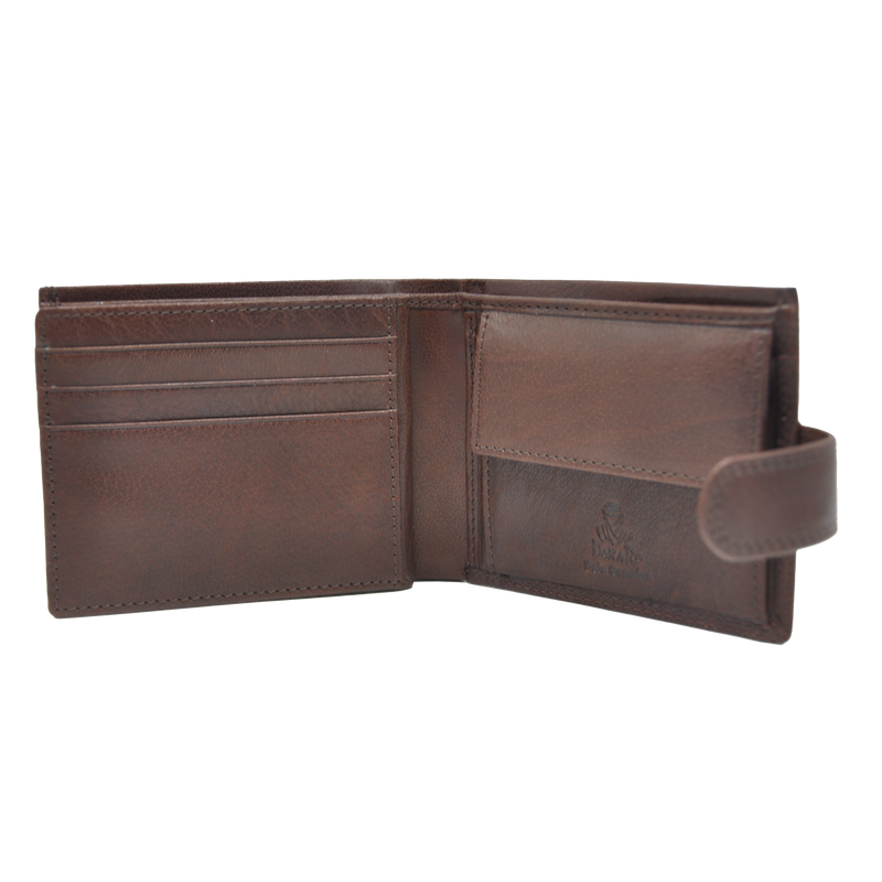 Dakar Wild Leather Wallet with Tab 9cc & coins Brown