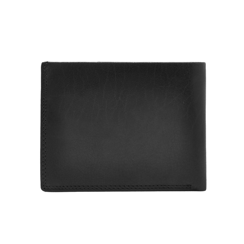Dakar Wild Leather Wallet with Tab 9cc, Zip & coins Black