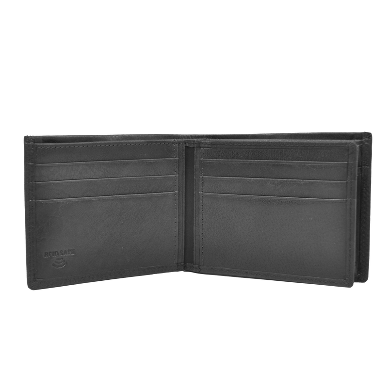 Dakar Wild Leather Wallet with Tab 9cc, Zip & coins Black