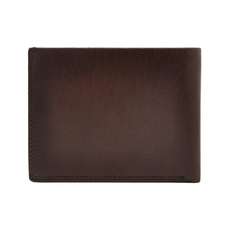 Dakar Wild Leather Wallet with Tab 9cc, Zip & coins Brown