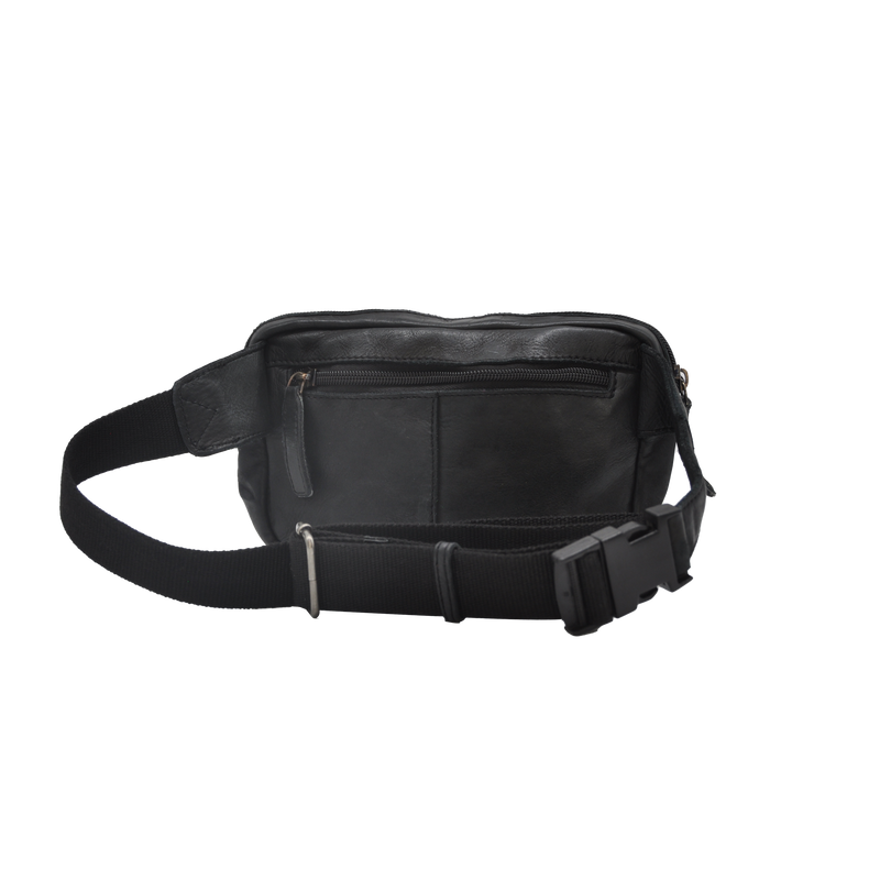 Dakar Wash Leather Waist Bag Black