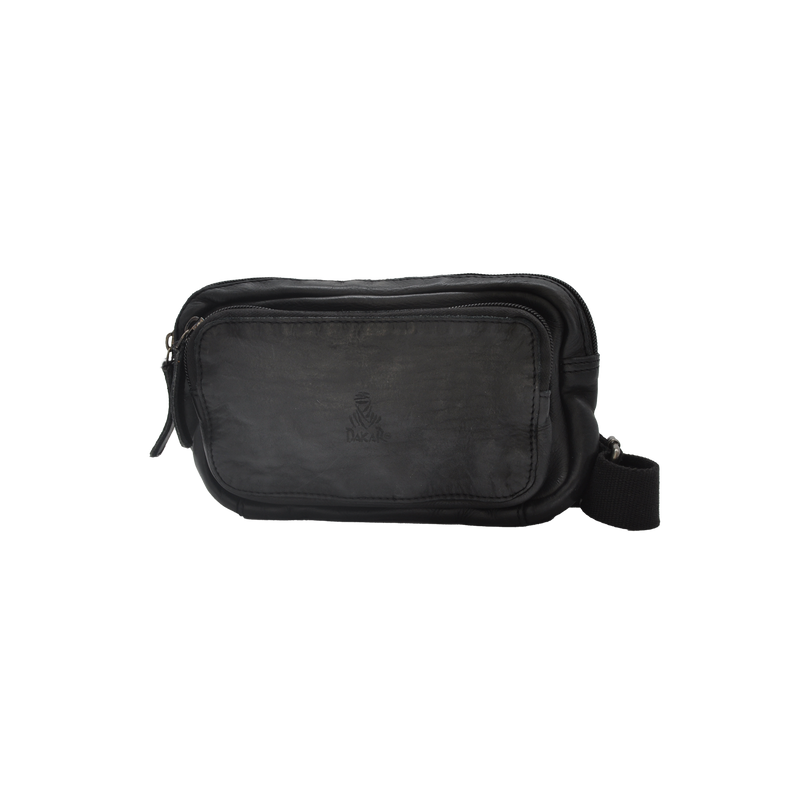 Dakar Wash Leather Waist Bag Black