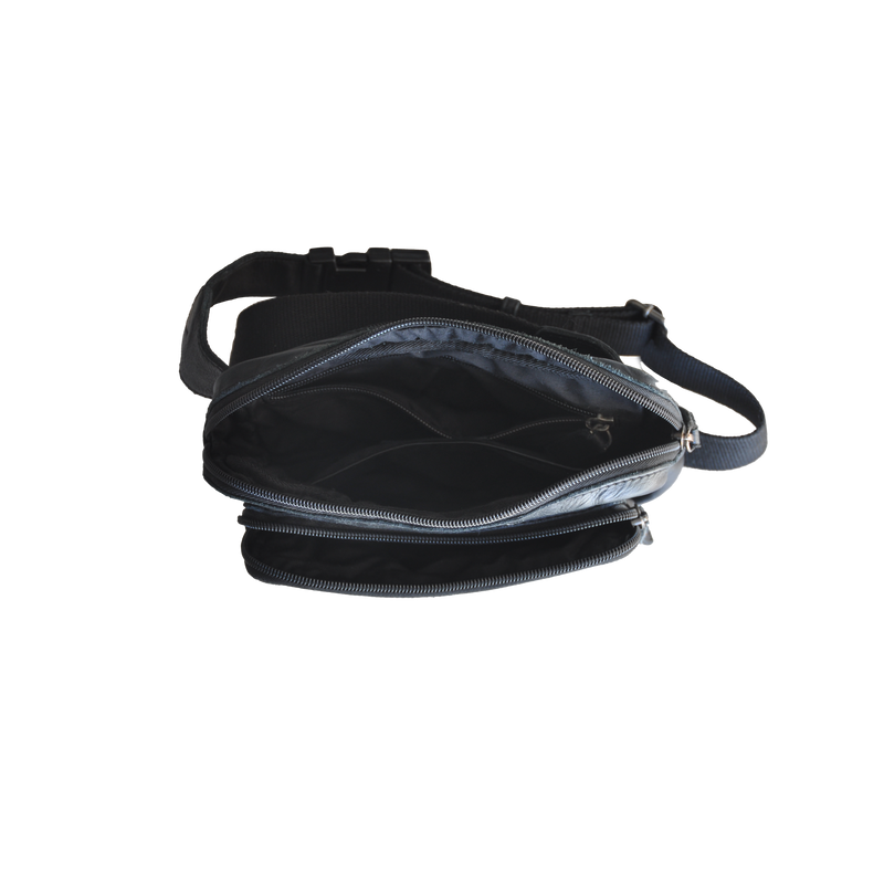 Dakar Wash Leather Waist Bag Black