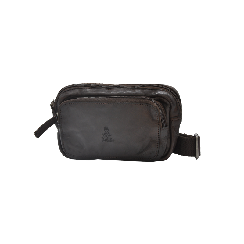 Dakar Wash Leather Waist Bag Brown