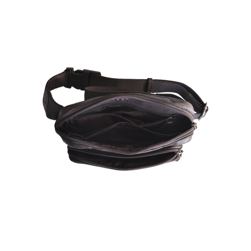 Dakar Wash Leather Waist Bag Brown