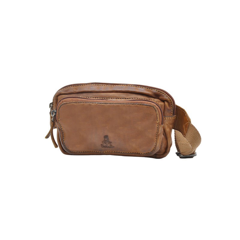 Dakar Wash Leather Waist Bag Camel