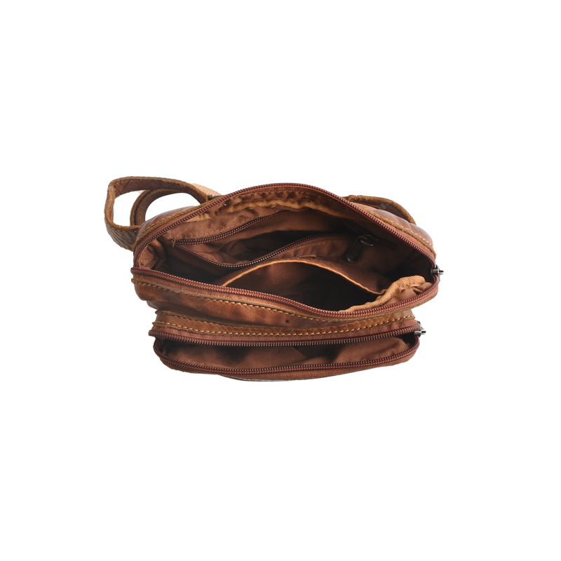 Dakar Wash Leather Waist Bag Camel