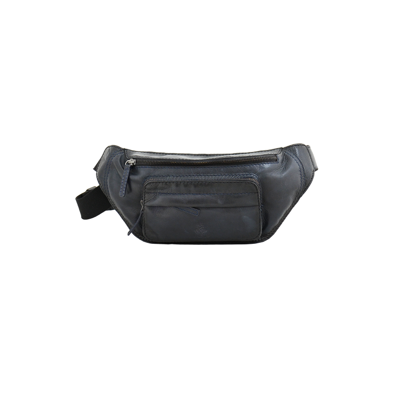 Dakar Dakota Spray Leather Waist Bag Navy