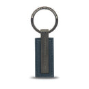 Porsche Design Leather Keyring Metal Bar Dark Blue
