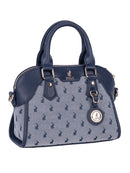 Polo Jacquard Small Shopper Crossbody Navy