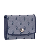 Polo Jacquard Medium Trifold Purse Navy