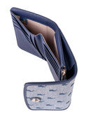 Polo Jacquard Medium Trifold Purse Navy