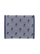 Polo Jacquard Medium Trifold Purse Navy