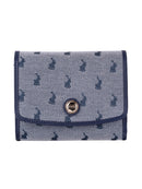 Polo Jacquard Medium Trifold Purse Navy