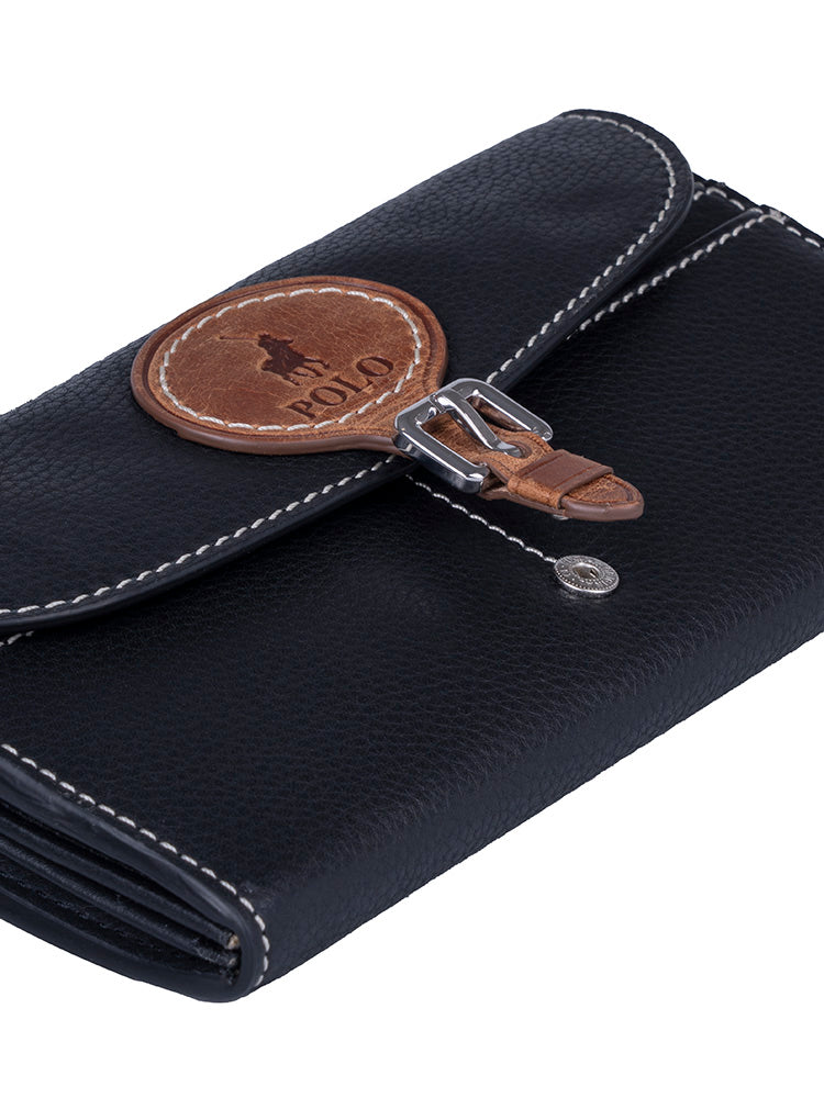 Polo Benton Clutch Purse Black/Tan