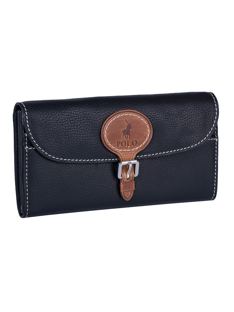 Polo Benton Clutch Purse Black/Tan