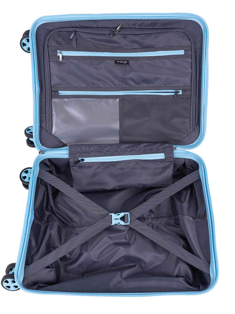 Bizlite Front Opener Carry On Trolley Azure Blue