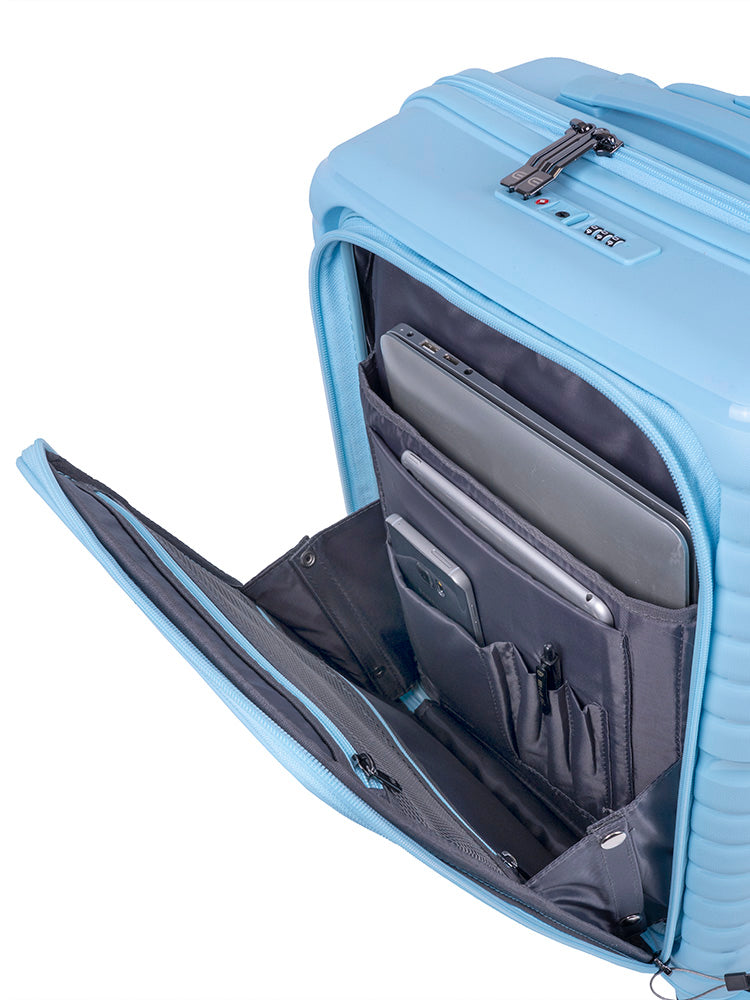 Bizlite Front Opener Carry On Trolley Azure Blue