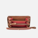 Jekyll & Hide Leather Medium Zip Around Purse Tan
