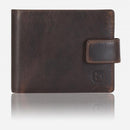 Brando Eastwood Executive Leather Press Stud Wallet Brown