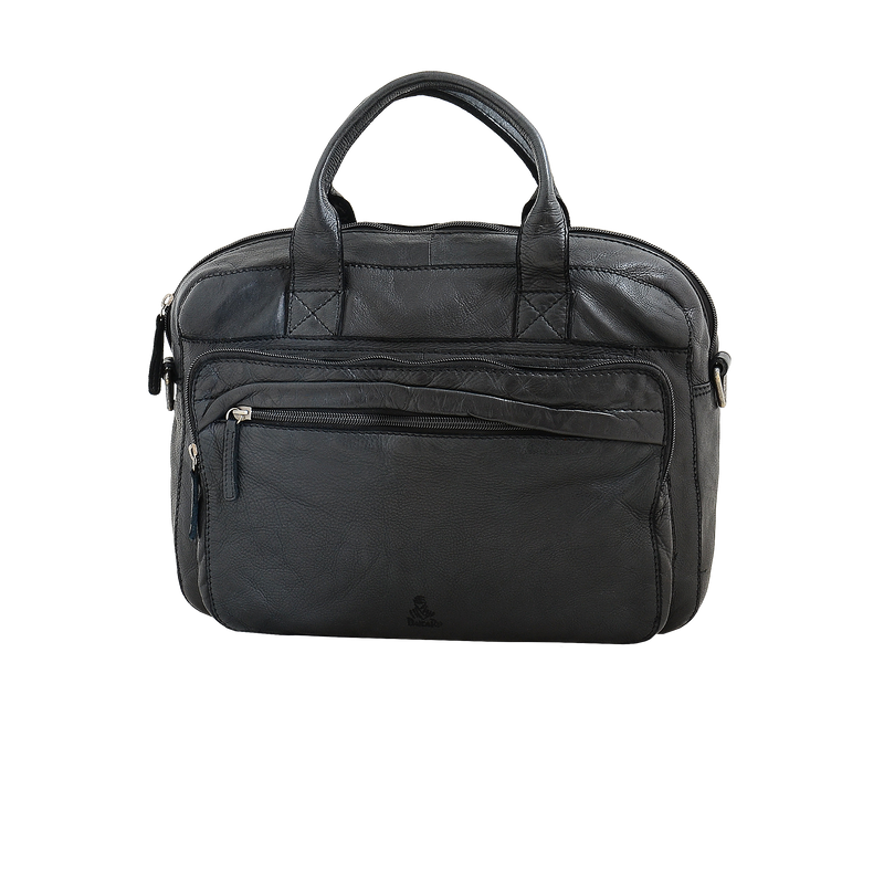 Dakar Leather Laptop Briefcase Black