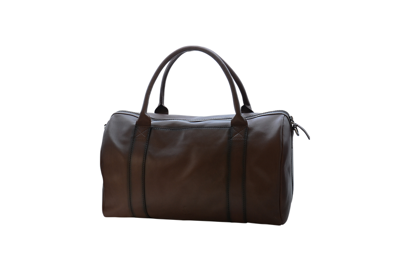 Dakar Dakota Spray Leather Weekend Duffel Bag Brown